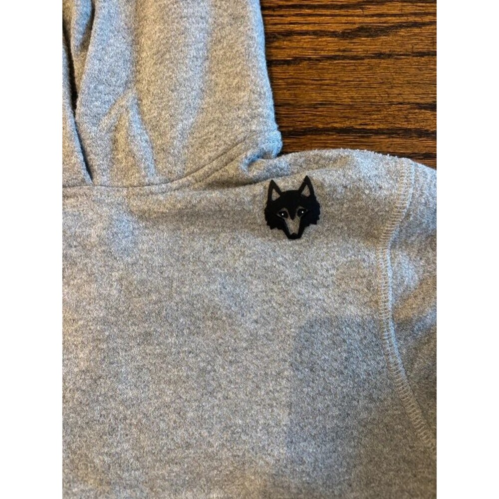 Greyson Youth Large Gray Pullover Hoodie Wolf Logo Fleece Sweatshirt Boys 8-9